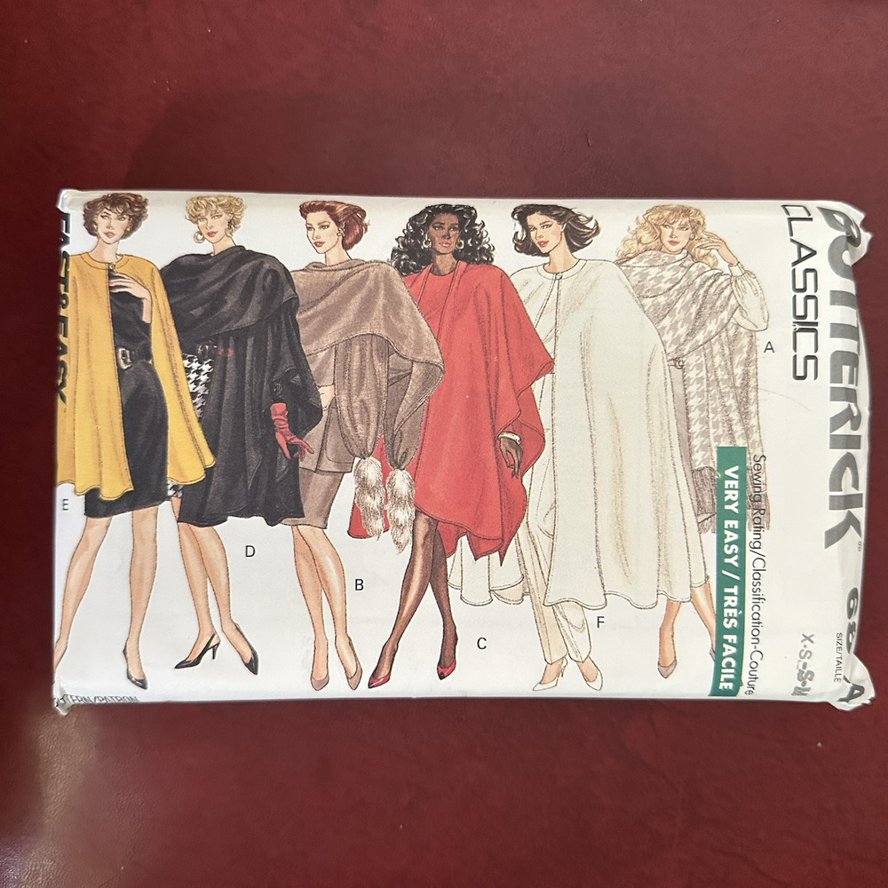 UNCUT-Butterick Pattern #6854-Misses' Cape & Stole Sizes XS/S/Med